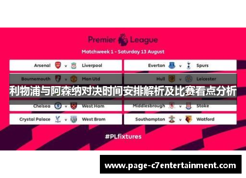 利物浦与阿森纳对决时间安排解析及比赛看点分析 利物浦与阿森纳对决时间安排解析及比赛看点分析